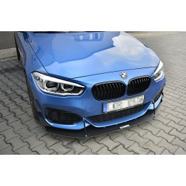 Накладка сплиттер на передний бампер Вариант 4 на BMW 1 F20 M-Power рестайл